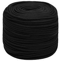 vidaXL Mångsidigt bruksrep 10 mm 100 m Svart Polyester