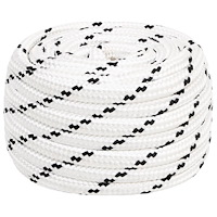 vidaXL Mångsidigt bruksrep 16 mm 50 m Vit Polyester
