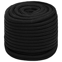 vidaXL Mångsidigt bruksrep 18 mm 50 m Svart Polyester