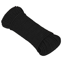vidaXL Mångsidigt bruksrep 5 mm 50 m Svart Polyester