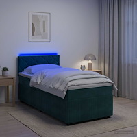 vidaXL Kontinentalsäng med madrass Mörkgrön 100 x 200 cm Sammet