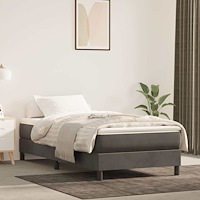 vidaXL Pocketresårmadrass medium mörkgrå 100x190x20 cm sammet