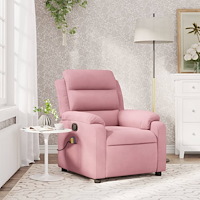 vidaXL Massagefåtölj rosa sammet