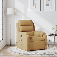 vidaXL Massagefåtölj brun sammet