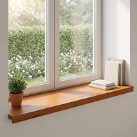 vidaXL Fönsterbrädor 2 st Brun 90 x 40 x 2 cm Massivt Ekträ
