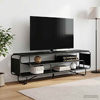 vidaXL TV-bänk 180 x 36 x 45 cm Svart ek Konstruerat trä