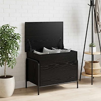 vidaXL Förvaringslåda Svart ek 80 x 40 x 49,5 cm Konstruerat trä