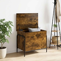 vidaXL Förvaringslåda Rökt ek 80 x 40 x 49,5 cm Konstruerat trä