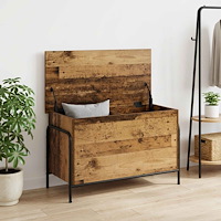 vidaXL Förvaringslåda Gammalt trä 80 x 40 x 49,5 cm Konstruerat trä