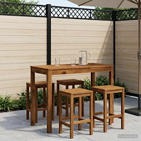 vidaXL Trädgård Bar Bord Naturlig 108,5 x 55 x 105 cm