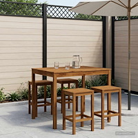 vidaXL Trädgård Bar Bord Naturlig 110 x 108,5 x 105 cm