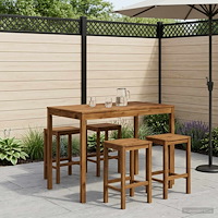 vidaXL Trädgård Bar Bord Naturlig 147 x 88,5 x 105 cm