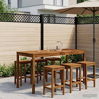 vidaXL Trädgård Bar Bord Naturlig 196 x 80,5 x 105 cm