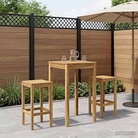 vidaXL Trädgård Bar Bord Vit 60 x 60,5 x 105 cm Massivt Akaciaträ