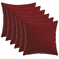 vidaXL Kuddöverdrag 6 st HEERLEN Vinröd 30 x 30 cm Tyg