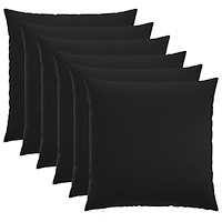 vidaXL Kuddöverdrag 6 st HEERLEN Svart 80 x 80 cm Tyg
