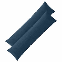 vidaXL Kuddöverdrag 2 st ALMELO Mörkblå 40 x 145 cm manchester
