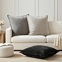 vidaXL Kuddöverdrag 2 st HOUTEN Ljusgrå 65 x 65 cm Chenilletyg