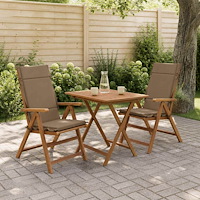 vidaXL 2-delade Höga Ryggstolsdynor GEMERT 2 st 100% Polyester Taupe