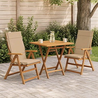 vidaXL 2-delade Höga Ryggstolsdynor GEMERT 2 st 100% Polyester Sand