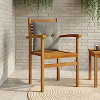 vidaXL Ryggkudde PUTTEN 100% Polyester Grå 40 x 40 x 10 cm