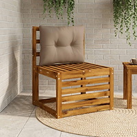 vidaXL Ryggkudde PUTTEN 100% Polyester Taupe 60 x 40 x 10 cm
