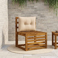 vidaXL Ryggkudde PUTTEN 100% Polyester Sand 60 x 40 x 10 cm