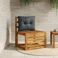 vidaXL Ryggkudde PUTTEN 100% Polyester Mörkblå 60 x 40 x 10 cm