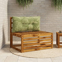 vidaXL Ryggkudde PUTTEN 100% Polyester Bladdesign 70 x 40 x 10 cm