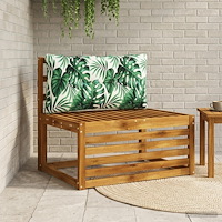 vidaXL Ryggkudde PUTTEN 100% Polyester Bladmönster 70 x 40 x 10 cm