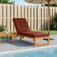 vidaXL Solstol Kudde GEMERT 100% Polyester Röd 190 x 50 x 9 cm
