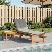 vidaXL Solstol Kudde GEMERT 100% Polyester Grå 190 x 50 x 9 cm