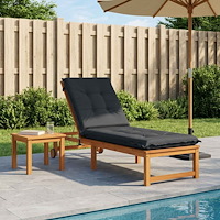 vidaXL Solstol Kudde GEMERT 100% Polyester Mörkblå 190 x 60 x 9 cm