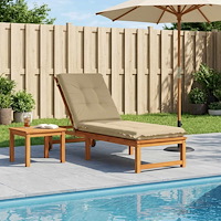 vidaXL Solstol Kudde GEMERT 100% Polyester Beige 190 x 60 x 9 cm