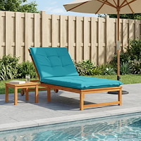 vidaXL Solstol Kudde GEMERT 100% Polyester Turkos 190 x 70 x 9 cm
