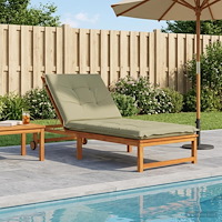 vidaXL Solstol Kudde GEMERT 100% Polyester Ljusgrön 190 x 80 x 9 cm