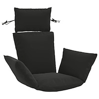 vidaXL Adirondack Kudde PUTTEN 100% Polyester Svart 60 x 145 x 10 cm