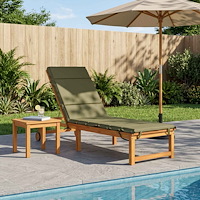 vidaXL Solstol Kudde GEMERT 100% Polyester Olivgrön 200 x 60 x 3 cm