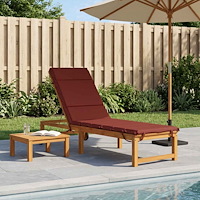 vidaXL Solstol Kudde GEMERT 100% Polyester Röd 200 x 60 x 3 cm