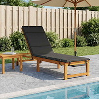 vidaXL Solstol Kudde GEMERT 100% Polyester Antracit 200 x 60 x 3 cm