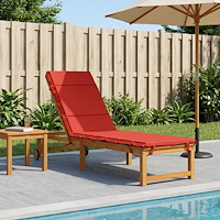 vidaXL Solstol Kudde GEMERT 100% Polyester Röd 200 x 60 x 3 cm