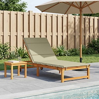 vidaXL Solstol Kudde GEMERT 100% Polyester Ljusgrön 200 x 80 x 3 cm