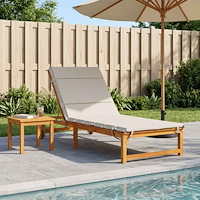 vidaXL Solstol Kudde GEMERT 100% Polyester Vit 200 x 80 x 3 cm