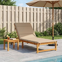 vidaXL Solstol Kudde GEMERT 100% Polyester Sand 200 x 80 x 3 cm