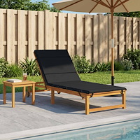 vidaXL Solstol Kudde GEMERT 100% Polyester Mörkblå 200 x 80 x 3 cm