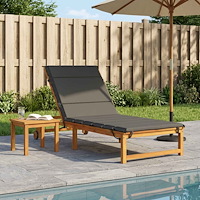 vidaXL Solstol Kudde GEMERT 100% Polyester Antracit 200 x 80 x 3 cm
