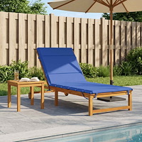 vidaXL Solstol Kudde GEMERT 100% Polyester Kungsblå 200 x 80 x 3 cm