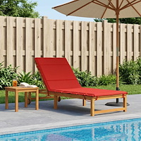 vidaXL Solstol Kudde GEMERT 100% Polyester Röd 200 x 80 x 3 cm