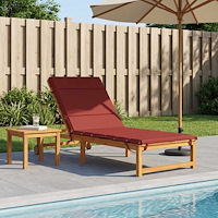 vidaXL Solstol Kudde GEMERT 100% Polyester Vinröd 200 x 80 x 3 cm