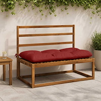 vidaXL 2-delade Bänk Kuddar VIANEN 100% Polyester Röd 100 x 60 x 12 cm